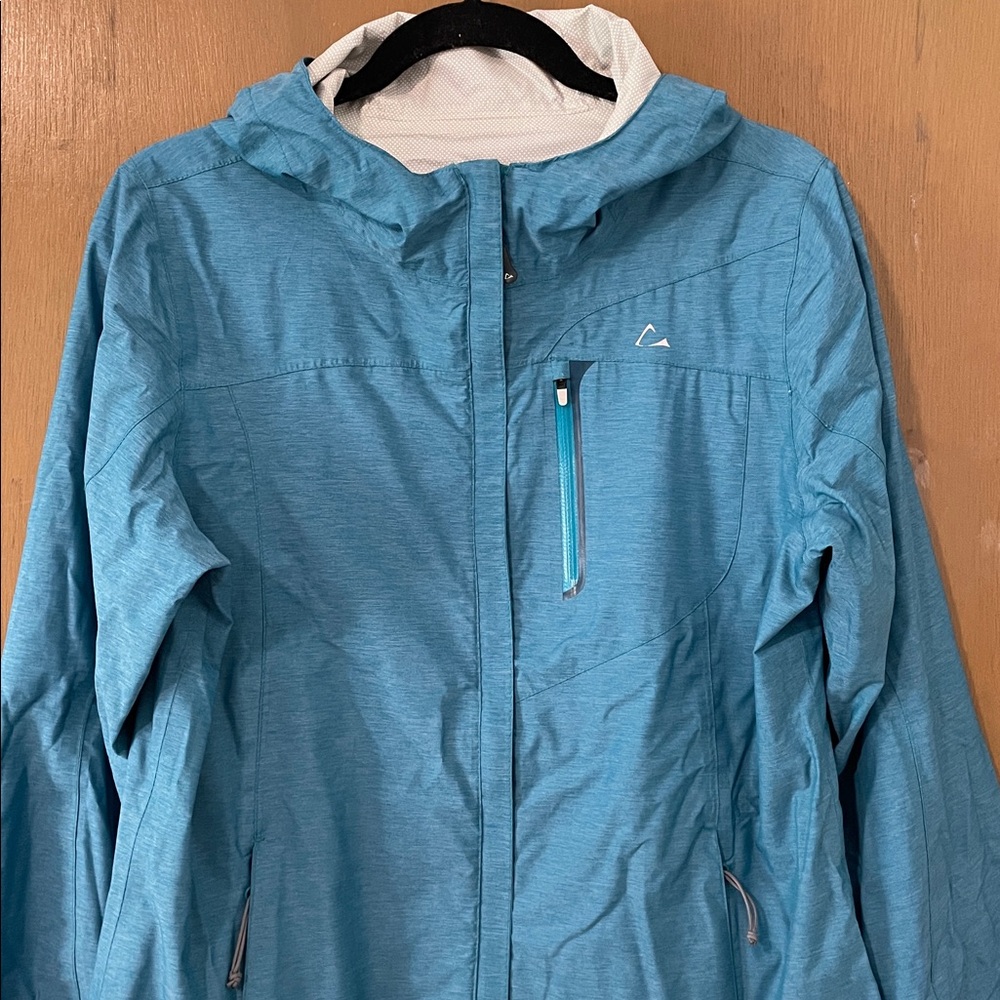 PARADOX Womens Waterproof & Breathable Hooded Rain Wind Jacket teal blue size M - Picture 5 of 14